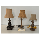 Three Small Lamps    11"  14"  15"