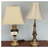Brass Lamp  32"  Brass & Ceramic Lamp 30"