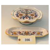 Italian Ceramics Cake Plate & Tray