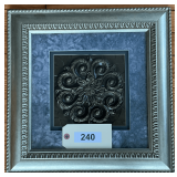 Framed And Matted Metal Artwork