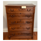 Vintage 5 Drawer Wooden Chest 45"X18"X34"