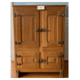 Antique Wooden Ice Chest   52"X21"X36"