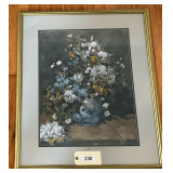 Framed & Matted Print Flowers In Ceramic Vase   31"X27"