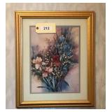 Framed & Matted Print  Bouquet Of Irises   23"X19"