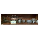 Cut Crystal & Glass Hollware Includes Silverplate Rimmed Coasters & Salt & Peppers