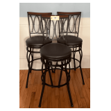 Three Swivel Bar Stools