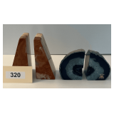 Pair Of Agate & Onyx Book Ends