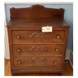 Small Antique Wooden Chest    30"X17"X30"