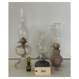 Five Oil Lamps Glass & Ceramic