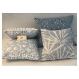 Four Blue Accent Pillows