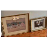 Framed & Matted Print  Ladies On Beach 23"X19"   Lady On Sofa   16"X13"