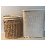 Two Woven Clothes Hampers