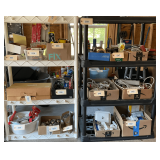 Two Sets Of Plastic Shelving Units (Excluding Contents)