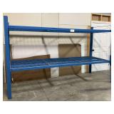 Industrial Blue Metal Storage Rack with Wire Deck Shelves
