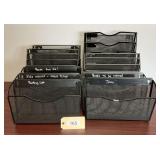 Set of Black Wire Mesh Wall File Organizers