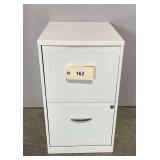 White Metal Two-Drawer File Cabinet