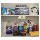 Assorted Household Cleaning Supplies and Disposable Gloves Lot