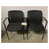 Set of Two Black Mesh Back Office Chairs