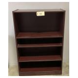 Dark Wood Laminate Bookcase with Adjustable Shelves