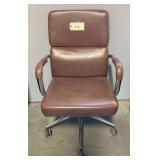 Brown Executive Office Chair with Chrome Base and Casters
