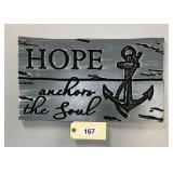 Nautical Wooden Wall Plaque Featuring Hope Anchors The Soul Design