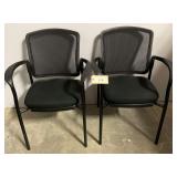 Set of Two Black Mesh Back Office Chairs