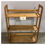 Wooden Three-Shelf Open Bookcase Unit