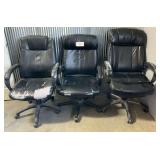 Lot of Three Black Rolling Office Chairs