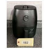 Black Air Fryer with Dual Control Dials and Indicator Lights
