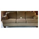 Three-Cushion Fabric Upholstered Sofa