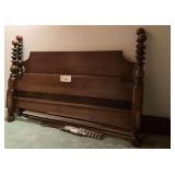 Wooden Spindle Full Size Bed Frame with Headboard and Footboard