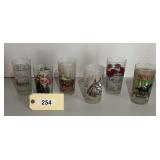 Collection of Six Assorted Kentucky Derby Commemorative Drinking Glasses