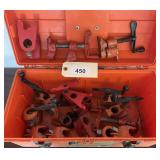 Assorted Pony Clamps in Plastic Toolbox