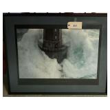 Jean Guichard Framed Lighthouse Storm Print