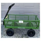 Gorilla Carts Green Steel Mesh Utility Garden Wagon with Pneumatic Tires