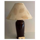 Ceramic Table Lamp with Leaf Pattern Shade
