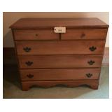 Wooden Dresser with Four Drawers and Metal Hardware