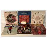 Lot of 6 Vinyl LP Records Featuring Christmas Music and Kenny Rogers The Gambler