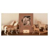 Assorted Horse Figurines and Framed Equestrian Art Print