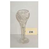 Cut Glass Stemmed Goblet with Starburst Motifs