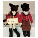 Pair of Fox Hunter Character Dolls with Accessories