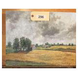 Original Rural Landscape Oil Painting by Roberta W. Clark, 1978