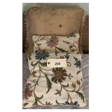 Assorted Decorative Accent Pillows with Floral Embroidery and Fringe Details