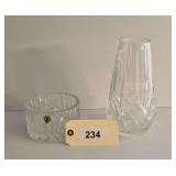 Waterford Crystal Vase and Bowl Set with Cut Glass Patterns