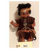 Composition Doll Dressed in Fringed Outfit with Beaded Headband