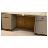 Dual Pedestal Work Bench with Integrated Storage