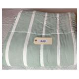 Green and White Striped Quilted Comforter