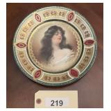Decorative Porcelain Collector Plate Featuring Portrait of a Woman