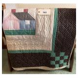 Handmade House Block Pattern Quilt