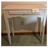 White Painted Wooden Accent Table with Single Drawer